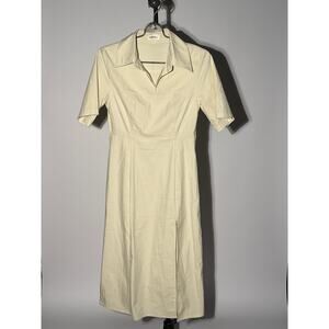 Ghospell Midi shirt dress with collar and leg slit